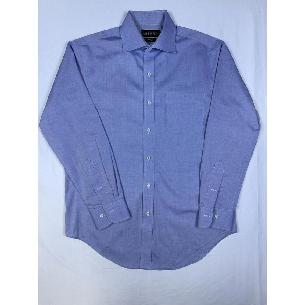Lauren Ralph Lauren Men's Blue Button Up Long Sleeve Size 15 32/33